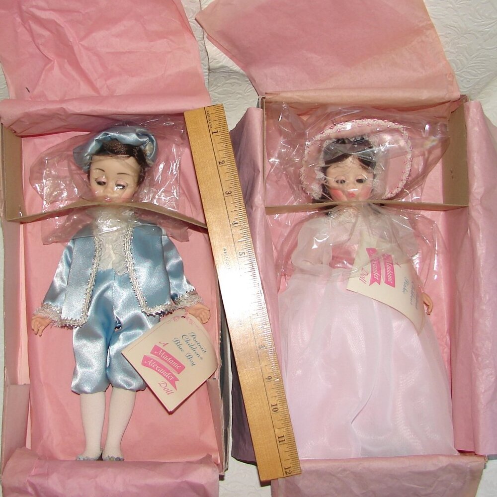 Vtg Madame Alexander Blue Boy & Pinkie 12" DOLLS, 1340 / 1350 Original Box NOS